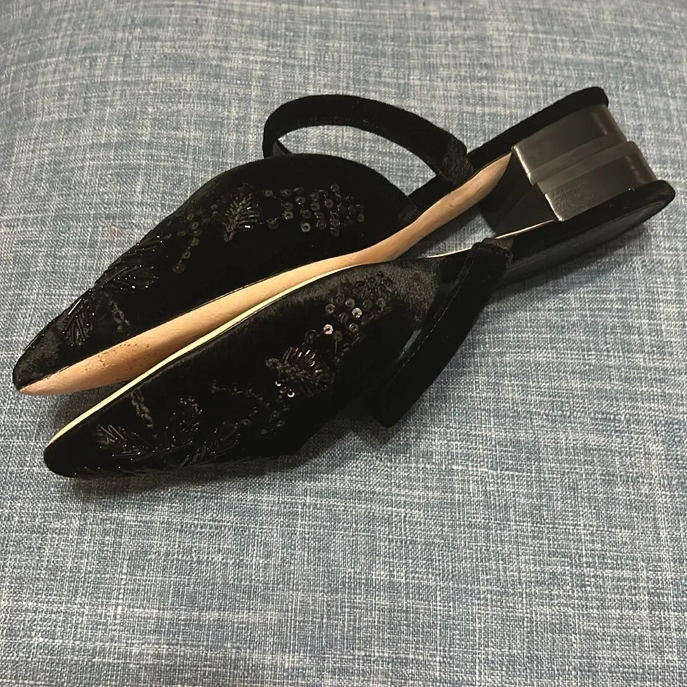 Tory Burch, VELVET DRESS FLAT IN BLACK, US 6, NWOT